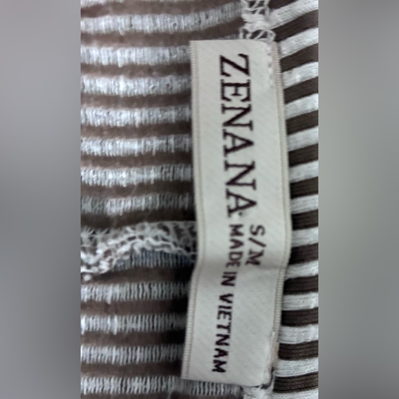 Striped Pocket Long Sleeve Top - Tan & White - Picture 3 of 3